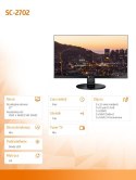 AG NEOVO Monitor 27 cali SC-2702 LED VA FHD HDMI VGA BNC