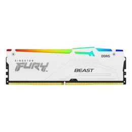 Pamięć DDR5 Kingston FURY Beast RGB 16GB (1x16GB) 6400MHz CL32 1,4V White XMP