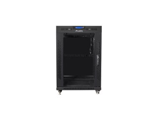 SZAFA INSTALACYJNA RACK STOJĄCA 19" 15U 800X1000 CZARNA DRZWI SZKLANE LCD LANBERG (FLAT PACK)