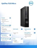 Dell Komputer Optiplex MFF/Core i5-14500T/8GB/512GB SSD/Integrated/WLAN + BT/Kb/Mouse/W11Pro