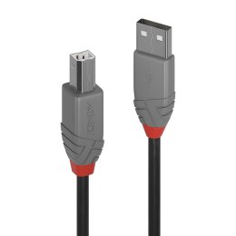 Kabel USB 2.0 LINDY Type A to B Cable, Anthra Line 1m Czarny