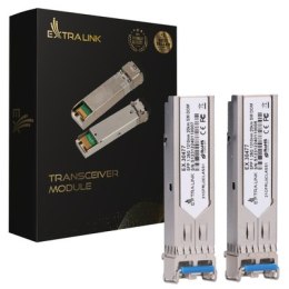 Extralink SFP 1.25G 2-Pack | Moduł SFP | 1,25Gbps, LC/UPC, 1310nm, 20km, single mode, DOM (Dedicated to HP/Aruba)