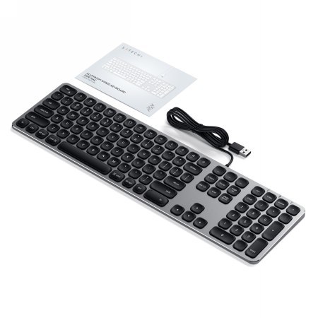 Satechi Aluminum Wired Keyboard - aluminiowa klawiatura z układem numerycznym USB-A (space gray)