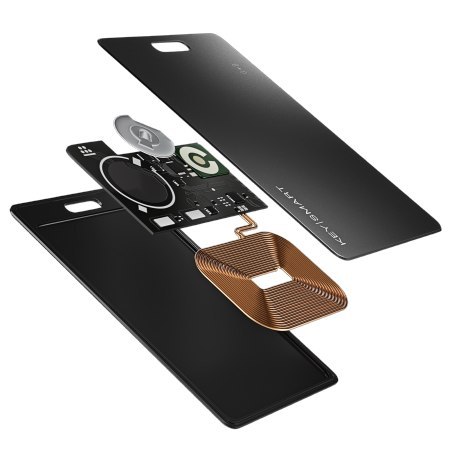 KeySmart Find My Wallet - karta lokalizująca portfel kompatybilna z Apple Find My (clear smoke)