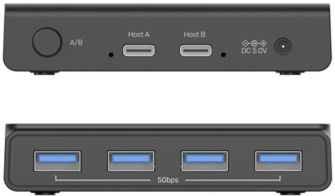 Unitek Przełącznik KVM 4x USB-A 5Gbps aktywny H1310A