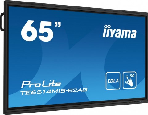 IIYAMA Monitor interaktywny 65 cali TE6514MIS-B2AG, INFRARED,50pkt,VA,4K, 7H,WiFi,MIC,USB, ANDROID 13, Google EDLA