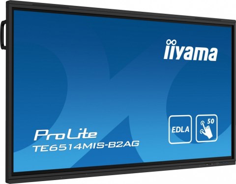 IIYAMA Monitor interaktywny 65 cali TE6514MIS-B2AG, INFRARED,50pkt,VA,4K, 7H,WiFi,MIC,USB, ANDROID 13, Google EDLA