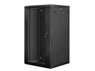 Szafa instalacyjna Rack wisząca 19" 22U 600x600 czarna Lanberg (flack pack)