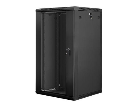 Szafa instalacyjna Rack wisząca 19" 22U 600x600 czarna Lanberg (flack pack)