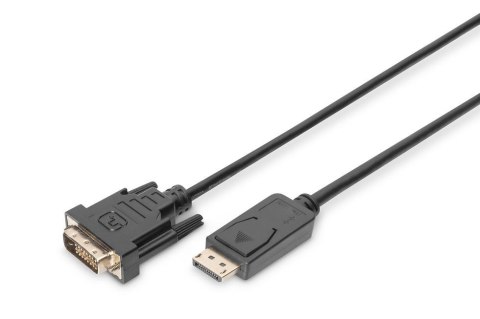 Kabel adapter DIGITUS DisplayPort z zatrzaskiem 1080p 60Hz FHD Typ DP/DVI-D (24+1) M/M 3m