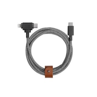 Native Union Belt Cable Duo - kabel USB-C - USB-C / lightning, 1,5 m (zebra)