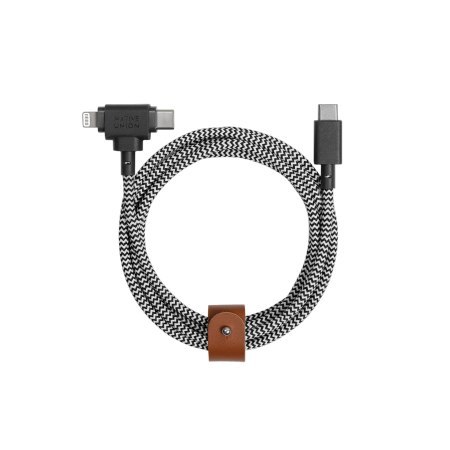 Native Union Belt Cable Duo - kabel USB-C - USB-C / lightning, 1,5 m (zebra)