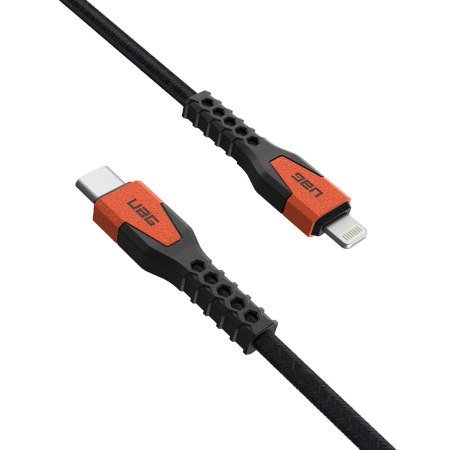 UAG Rugged Cable - kabel USB-C - lightning 30W, 1,5 m (black/orange)