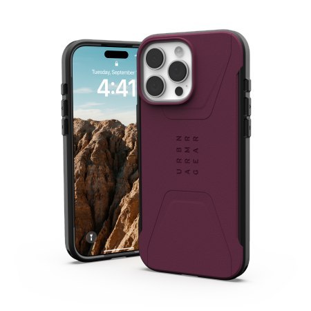 UAG Civilian Magsafe - obudowa ochronna do iPhone 16 Pro Max kompatybilna z MagSafe (bordeaux)