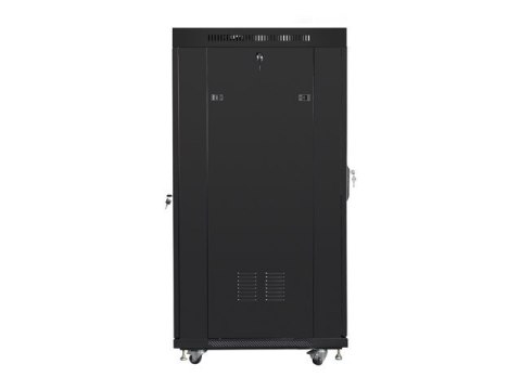 SZAFA INSTALACYJNA RACK STOJĄCA 19" 27U 600X800 CZARNA DRZWI SZKLANE LCD LANBERG (FLAT PACK)