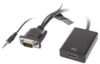 Adapter LANBERG AD-0021-BK VGA + Audio - HDMI