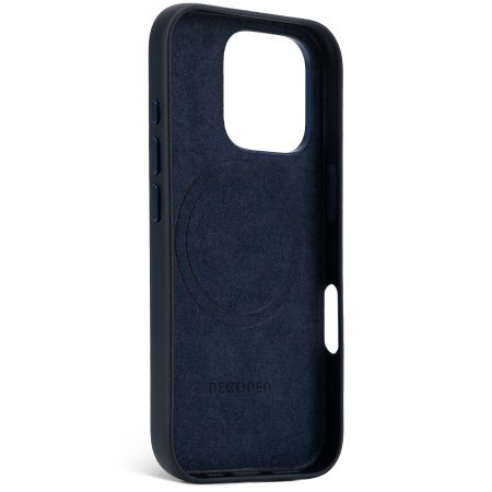 Decoded Leather Backcover - skórzana obudowa ochronna do iPhone 16 Pro kompatybilna z MagSafe (navy)