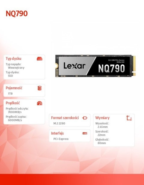 Lexar Dysk SSD NQ790 4TB NVMe 4x4 2280 7000/6000MB/s