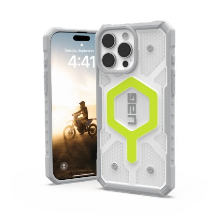 UAG Pathfinder Clear Magsafe - obudowa ochronna do iPhone 16 Pro Max kompatybilna z MagSafe (active neon)