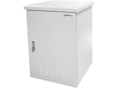 Zewnętrzna szafka rack IP55, wisząca 19" 12U 600x600, 4 belki nośne, 4 przepusty kablowe, kolor szary ALANTEC