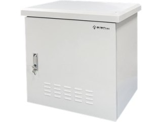 Zewnętrzna szafka rack IP55, wisząca 19" 6U 600x450, 4 belki nośne, 4 przepusty kablowe, kolor szary ALANTEC