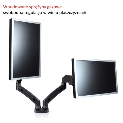 UCHWYT BIURKOWY GAZOWY DO 2 MONITORÓW LED/LCD 13-27" L-13GD ART