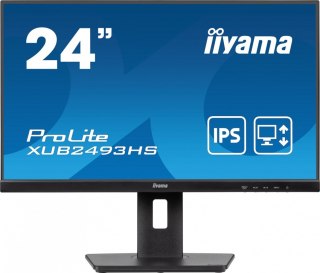 IIYAMA Monitor ProLite 23.8 cala XUB2493HS-B6 A, IPS, HDMI, DP, 2x2W, HAS, 300cd/m2, obrót stopy 120 stopni