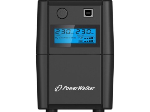 PowerWalker UPS LINE-INTERACTIVE 650VA 2X 230V PL OUT, RJ11 IN/OUT, USB, LCD