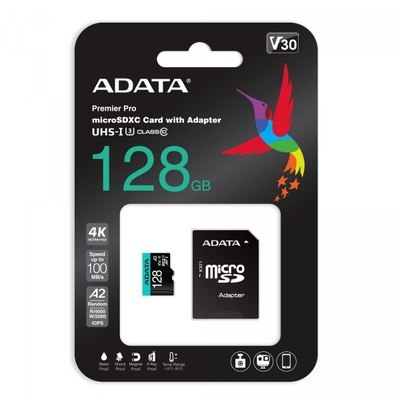 Adata Karta pamięci microSD Premier Pro 128 GB UHS1 U3 V30 A2 + adapter