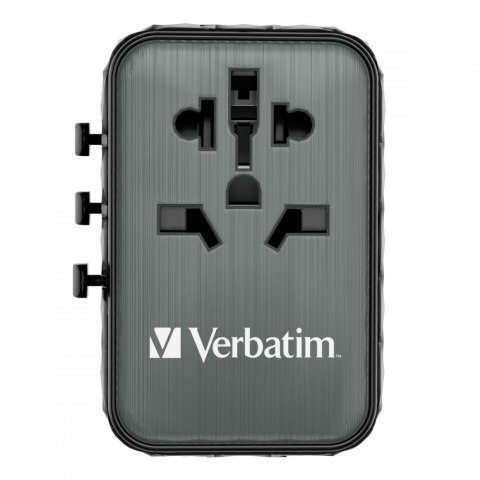 Verbatim Adapter podróżny UTA-05 32120 ładowarka GaN 65W 180 krajów, 2x USB-C, 2x USB-A, PD 65W, QC 4+