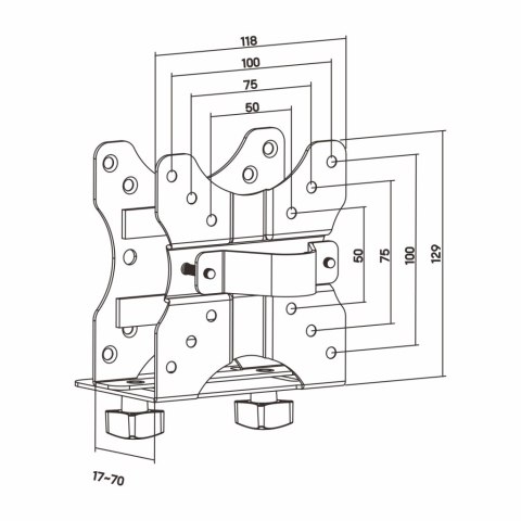 UCHWYT DO MONTAŻU MINIPC/THIN CLIENT PCM-03 ART (ZA MONITOREM/POD BIURKIEM)