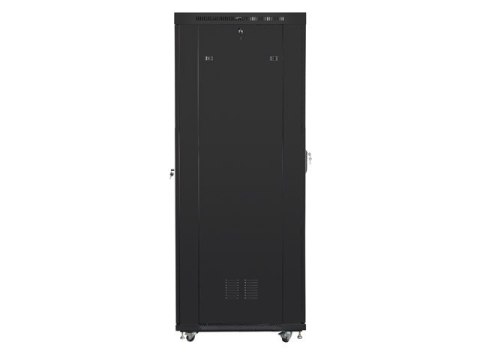 SZAFA INSTALACYJNA RACK STOJĄCA 19" 27U 800X1200 CZARNA DRZWI PERFOROWANE LCD LANBERG (FLAT PACK)