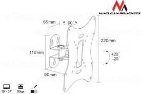 Uchwyt do TV MACLEAN BRACKETS MC-501A Srebrny (nośność 30kg \10 - 37 cali)