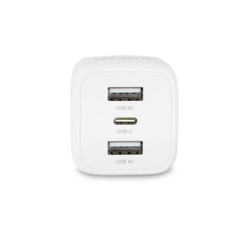 DICOTA Ładowarka GaN 32W 2xUSB-A 1xUSB-C biała