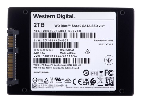 Dysk SSD WD Blue 2 TB Blue (2.5″ /2 TB /SATA /560MB/s /520MB/s)