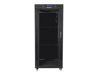 SZAFA INSTALACYJNA RACK STOJĄCA 19" 27U 800X1000 CZARNA DRZWI SZKLANE LCD LANBERG (FLAT PACK)