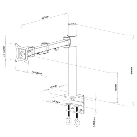 UCHWYT BIURKOWY DO 1 MONITORA LED/LCD 13-27" L-01 ART seria PREM