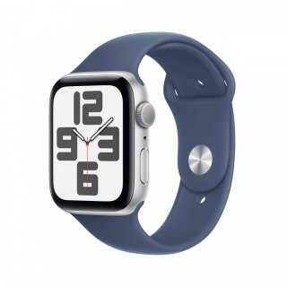 Apple Watch SE GPS, koperta 40 mm z aluminium w kolorze srebrnym z paskiem sportowy w kolorze denim - rozmiar S/M