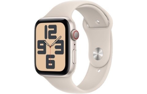 Watch SE GPS + Cellular, 44mm Starlight Aluminium Case with Starlight Sport Band APPLE iOS Księżycowa poświata