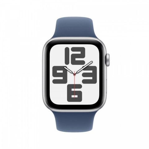 Apple Watch SE GPS + Cellular, koperta 40 mm z aluminium w kolorze srebrnym z paskiem sportowym w kolorze denim - rozmiar S/M