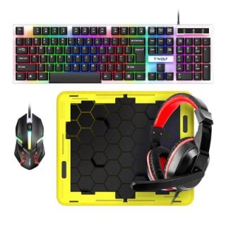 Extralink Gaming Set TF240 4in1 | Zestaw klawiatura + mysz + słuchawki + podkładka | podświetlenie LED