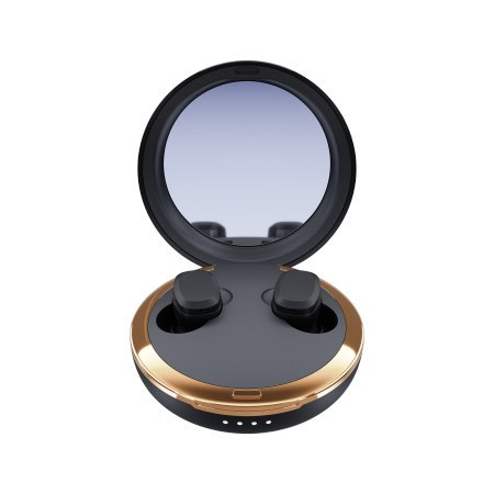 Happy Plugs Adore - bezprzewodowe słuchawki douszne z lusterkiem w etui (black)