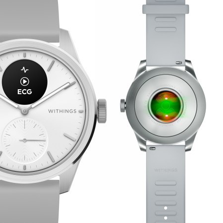 Withings Scanwatch 2 - zegarek z funkcją EKG, pomiarem pulsu i SPO2 oraz mierzeniem aktywności fizycznej i snu (42mm, white)