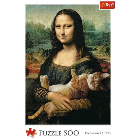 Trefl Puzzle 500 elementów Mona Lisa i kot Mruczek