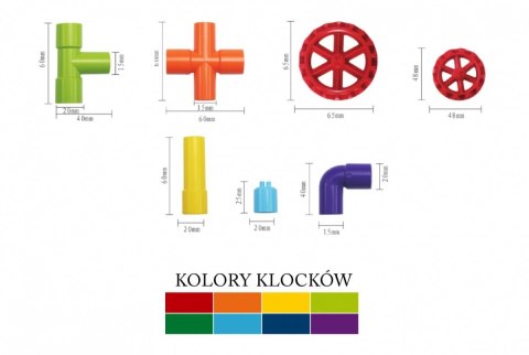 ASKATO Klocki Złączki 68 elementów w pudełku