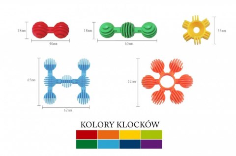 ASKATO Klocki kulki 80 elementów w pudełku