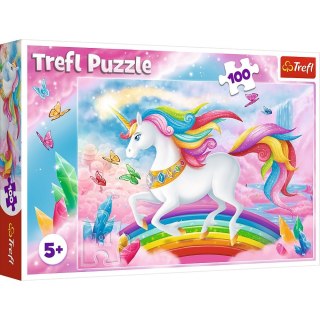 Trefl Puzzle 100 elementów - W kryształowym świecie jednorożców