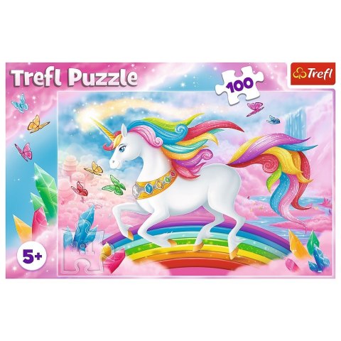 Trefl Puzzle 100 elementów - W kryształowym świecie jednorożców