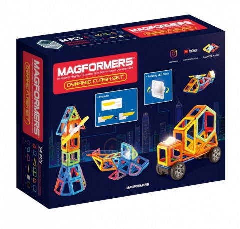 Magformers Klocki magnetyczne Dynamic flash 54 elementy