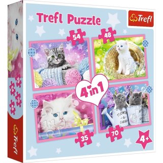 Trefl Puzzle 4w1 Zabawne kotki